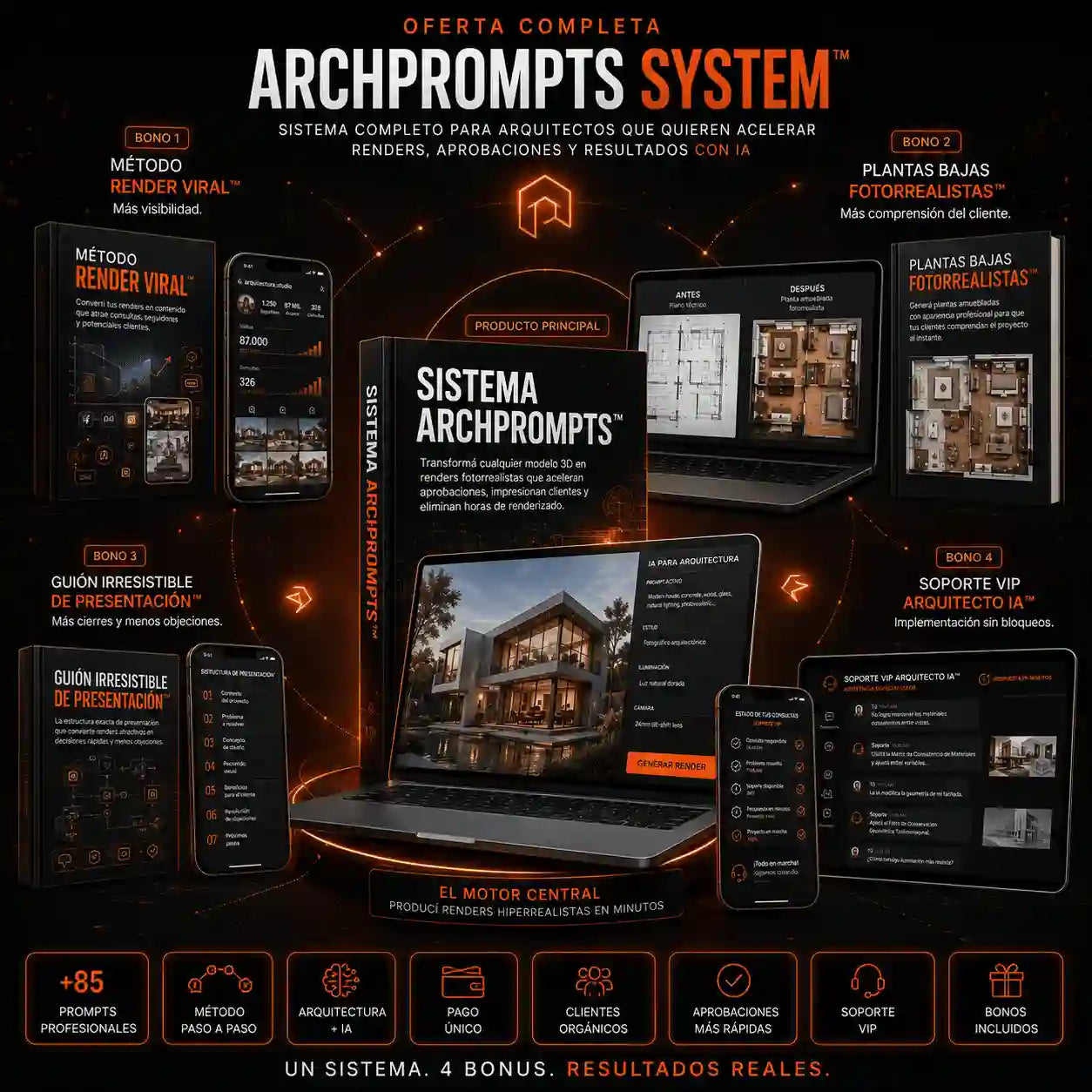 🏗️ Sistema ArchPrompts™ + 4 Bonus de Regalo 🎁